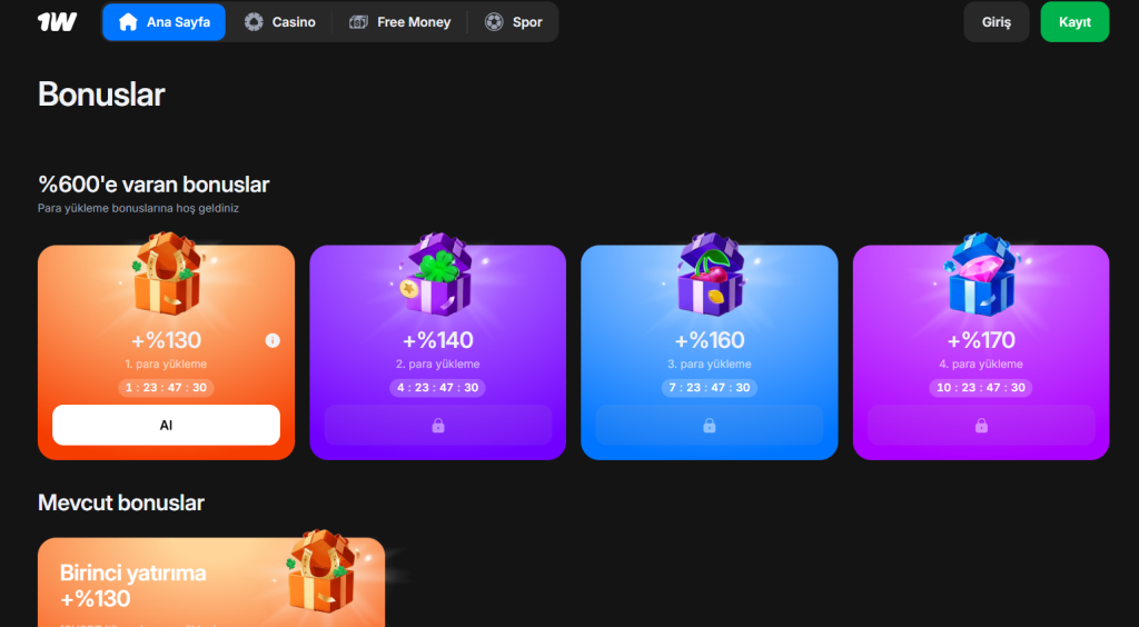 1win Casino Bonusları ve Promosyonları